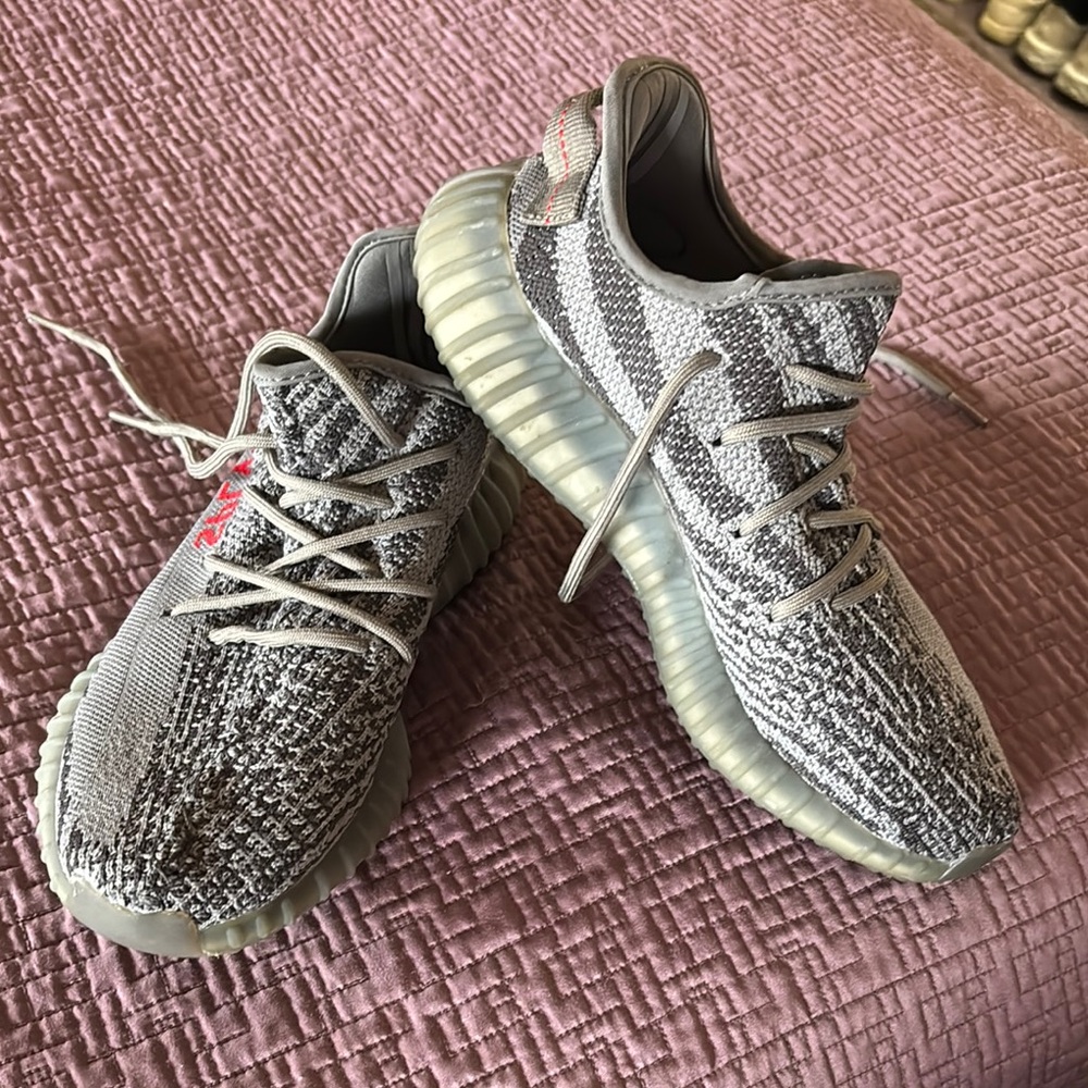 Gray and White Sneakers